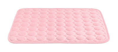 Luxury Pet Dog Cooling Gel Pad Cool Mat Bed Pillow Cushion Mattress Heat Relief - Pink - Small