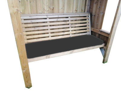 Luxury Piped Waterproof Seat Pads - Double Grey Cushion - Outdoor Cushion for Garden Furniture - 4