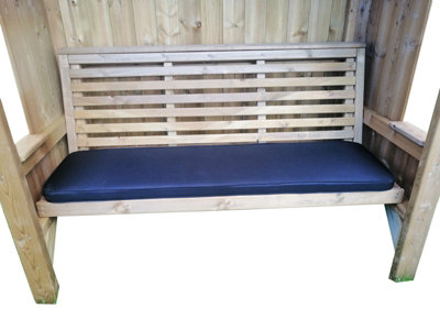 Luxury Piped Waterproof Seat Pads Double Navy Cushion Outdoor