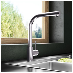 Luxury Pull Out Single Lever Kitchen Sink Mixer Brushed Nickel