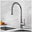 Luxury Pull Out Single Lever Kitchen Sink Mixer Brushed Nickel