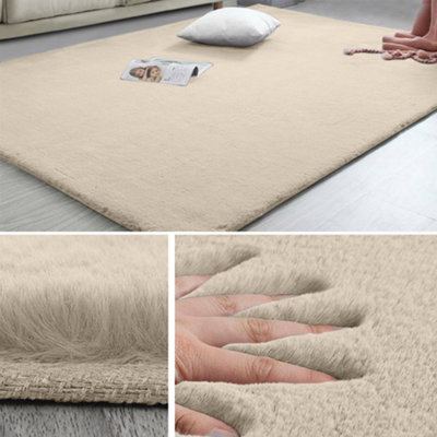 Luxury Rabbit Fur Extra Large Area Rug Fluffy Faux Fur Living Room ...