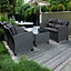 Luxury Rattan Set 4 Piece Charcoal Garden Sofa Set