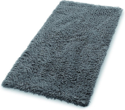 Luxury Reversible Non Slip 100% Cotton Bath Mat Slate 60cm x 90cm