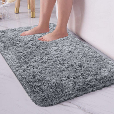 Luxury Reversible Non Slip 100% Cotton Bath Mat Slate 60cm x 90cm
