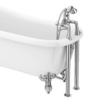 Luxury Roll Top Bath Freestanding Waste Kit Chrome Bath Shrouds + Plug + Trap