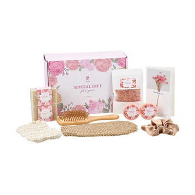 Luxury Rose Spa Bath Gift Set with Soap, Bath Salt, Shower Steamers and ...