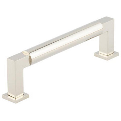 Luxury Round Cabinet Handle in Polished Nickel - 128mm Size - Kitchen Drawer Pull Handle