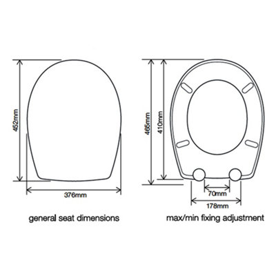 Luxury Round Soft Close Toilet Seat Top Fix Metal Hinges Heavy Duty Quick Release