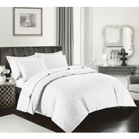 Luxury Satin Stripe Duvet Cover Set Original 400 Thread Count 100% Egyptian Cotton Hotel