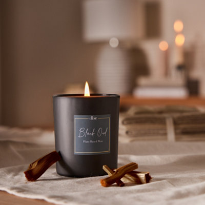 Luxury Scented Candle Black Oud Home Fragrance Christmas Table