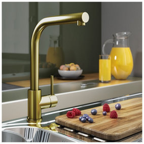 Luxury Single Lever Kitchen Sink Mixer Brushed Gold