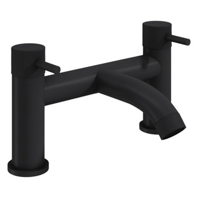 Luxury Solid Brass Round Lever Bath Filler Tap - Black