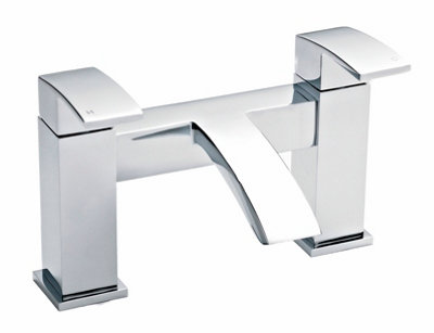 Luxury Square Deck Mounted Bath Filler Tap - Chrome