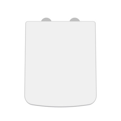 Luxury Square Top Fix Soft Close Toilet Seat Tapered Edge White