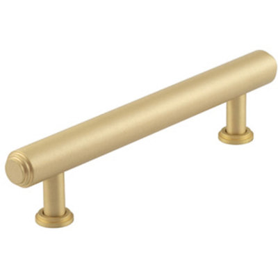 Luxury Stepped Cabinet Handle in Satin Brass - 128mm - Kitchen Drawer Pull Handle