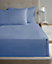 Luxury Super Soft Percale Plain 16" Deep Fitted Sheet Super King Blue Fitted Sheet
