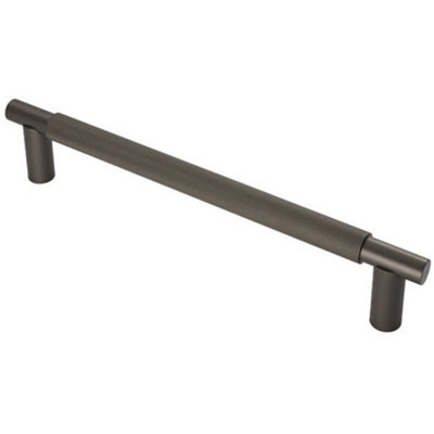 Luxury T Bar Knurled Pull Handle - 300mm Matt Bronze - Kitchen Door Cabinet