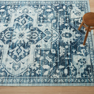Luxury Tranquil Cashmere Rug Hallway Large Area Bedroom Carpet Indoor ...