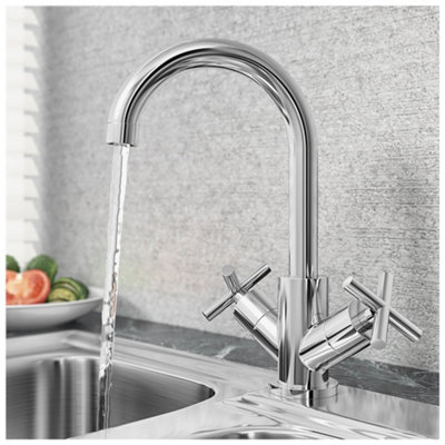 Luxury Two Cross Handle Kitchen Sink Mixer