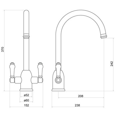 Luxury Two Handle Kitchen Sink Mixer