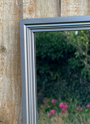 Luxury Wall Mounted Rectangular Graphite Grey framed Mirror(H)800mm (w ...