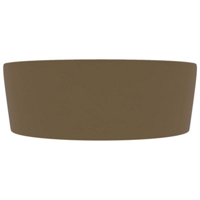 Luxury Wash Basin with Overflow Matt Cream 36x13 cm Ceramic