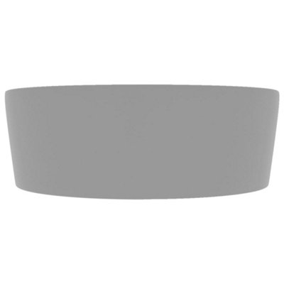 Luxury Wash Basin with Overflow Matt Light Grey 36x13 cm Ceramic