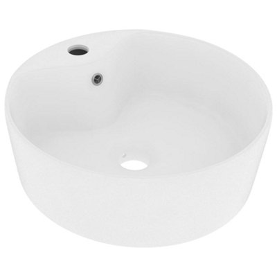 Luxury Wash Basin with Overflow Matt White 36x13 cm Ceramic