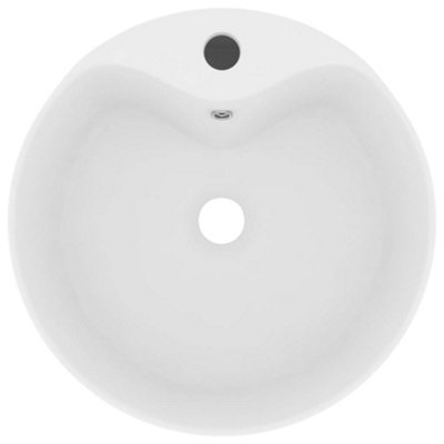 Luxury Wash Basin with Overflow Matt White 36x13 cm Ceramic