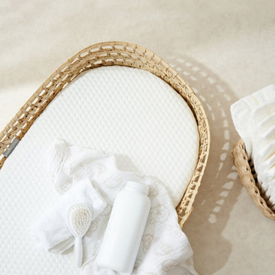 Luxury White Fabric Basket Changing Mat