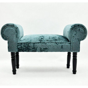 Luxury Window Seater - Small - Velvet - L30 x W86 x H52 cm - Blue