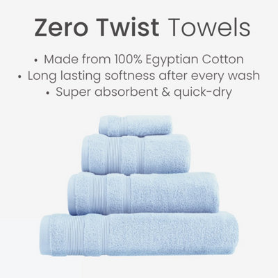 Luxury Zero Twist Egyptian Cotton Bath Towel - Baby Blue - 6
