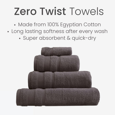 Luxury Zero Twist Egyptian Cotton Bath Towel - Charcoal Grey - 5