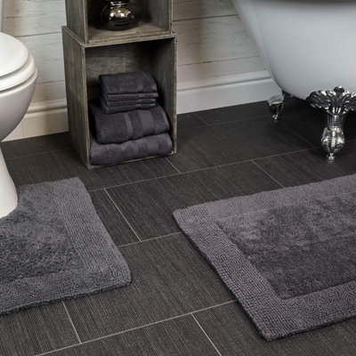 Luxury Zero Twist Egyptian Cotton Bath Towel - Charcoal Grey - 6