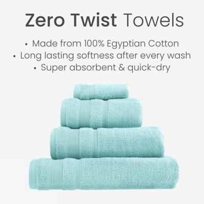 Luxury Zero Twist Egyptian Cotton Bath Towel - Duckegg - 5