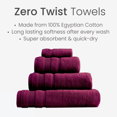 Luxury Zero Twist Egyptian Cotton Hand Towel - Beetroot - 5
