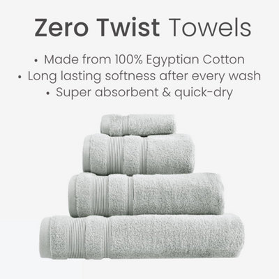 Luxury Zero Twist Egyptian Cotton Hand Towel - Dove Grey - 5