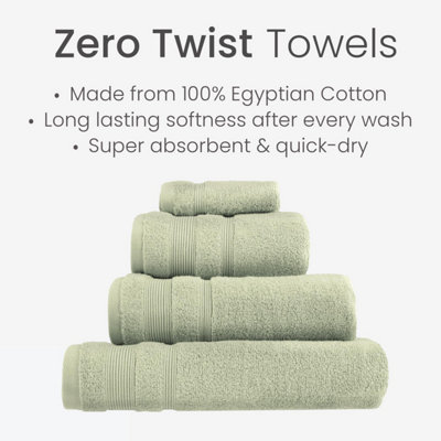 Luxury Zero Twist Egyptian Cotton Hand Towel - Sage Green - 5