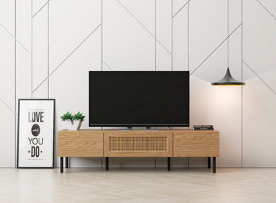 LV51 Mid Oak TV Cabinet Engineered Wood