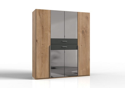 LVIV 4 door wardrobe with mirror and drawers