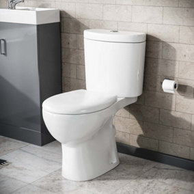 Lyde Close Coupled Round Cloakroom Toilet with Seat and Cistern White