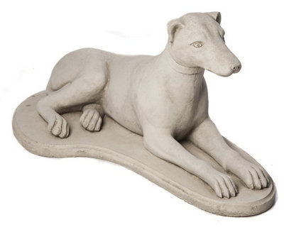 Lying Greyhound Garden Ornament