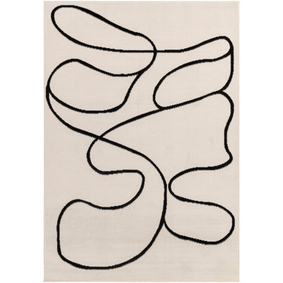LYLOU Scandi Modern Beige Area Rug 150 x 213 cm