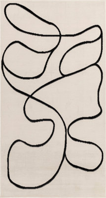 LYLOU Scandi Modern Beige Area Rug 80 x 150 cm