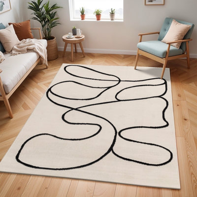 LYLOU Scandi Modern Beige Area Rug 80 x 150 cm