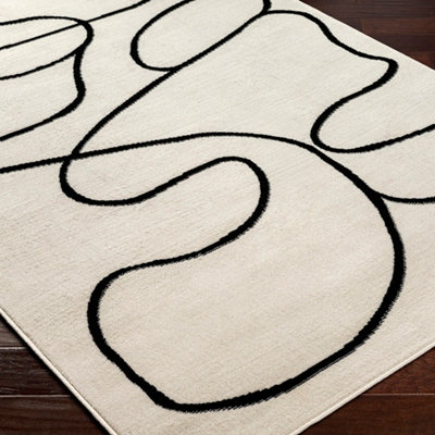 LYLOU Scandi Modern Beige Area Rug 80 x 150 cm