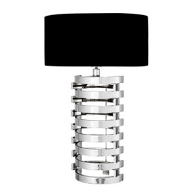 LYNN - CGC Silver Curved Rib Luxury Table Lamp
