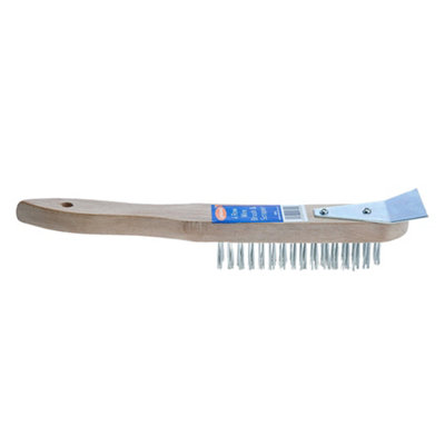 Lynwood 4 Row Wire Brush & Scraper Brown (One Size)