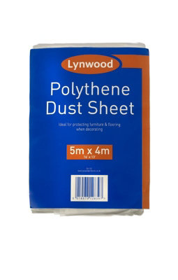 LYNWOOD 4M X 5M CLEAR POLYTHENE DUST SHEET